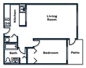 1 Bedroom 1 Bath B59 floor plan